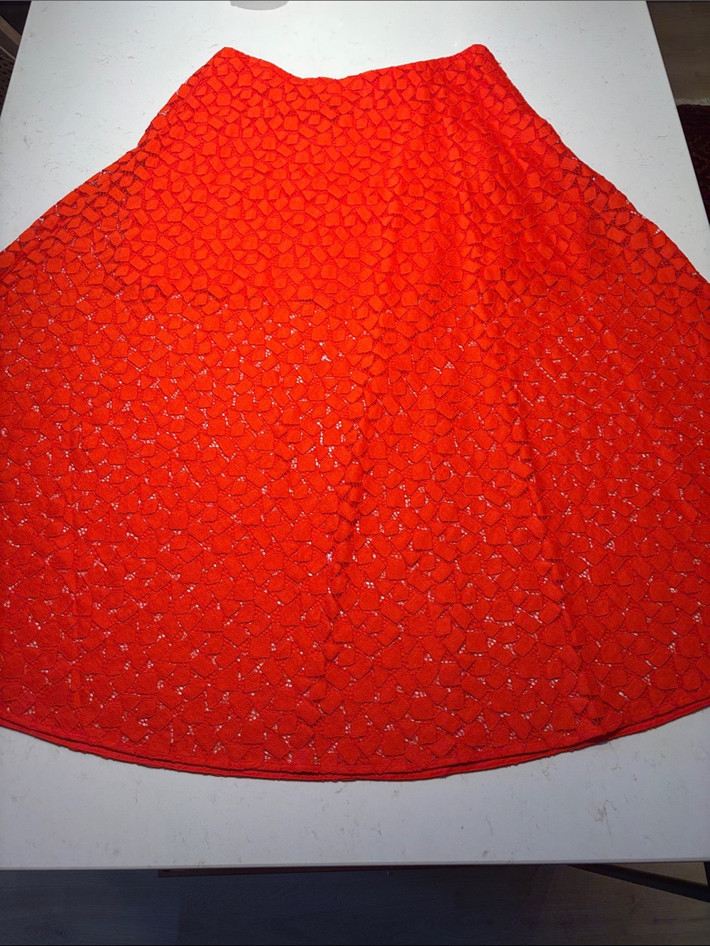 New! Banana Republic Lace Maxi Skirt, BLood Orange, Size 12 - Picture 3 of 5
